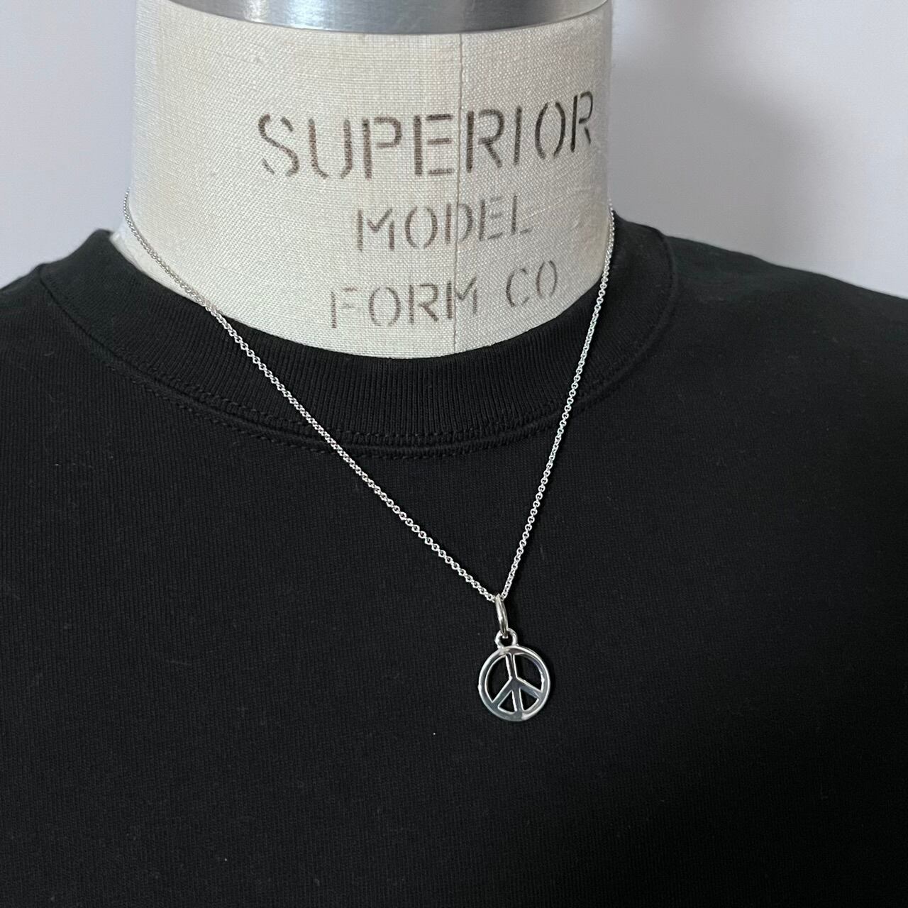 OLD TIFFANY & CO. Peace Sign Charm Necklace Sterling Silver