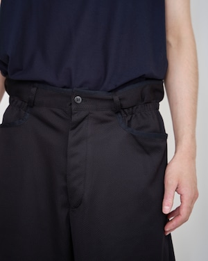 m's braque "GATHERED SHORT PANTS 〔BLACK MESH〕"