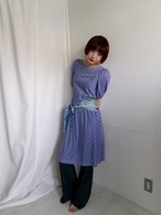 80’s Half sleeve strip pattern dress Made in U.S.A