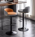 バースツール カウンターチェア 昇降式 回転 360度 高さ調整 ハイチェア モダン スタイリッシュ キッチンカウンター バーカウンター 足置きリング付き おしゃれ