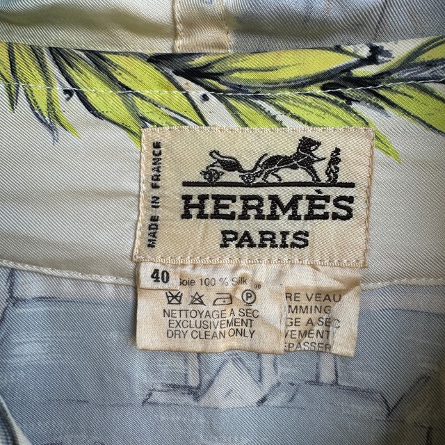 HERMES ジップアップフーディー シルク オールドエルメス 古着 画像9