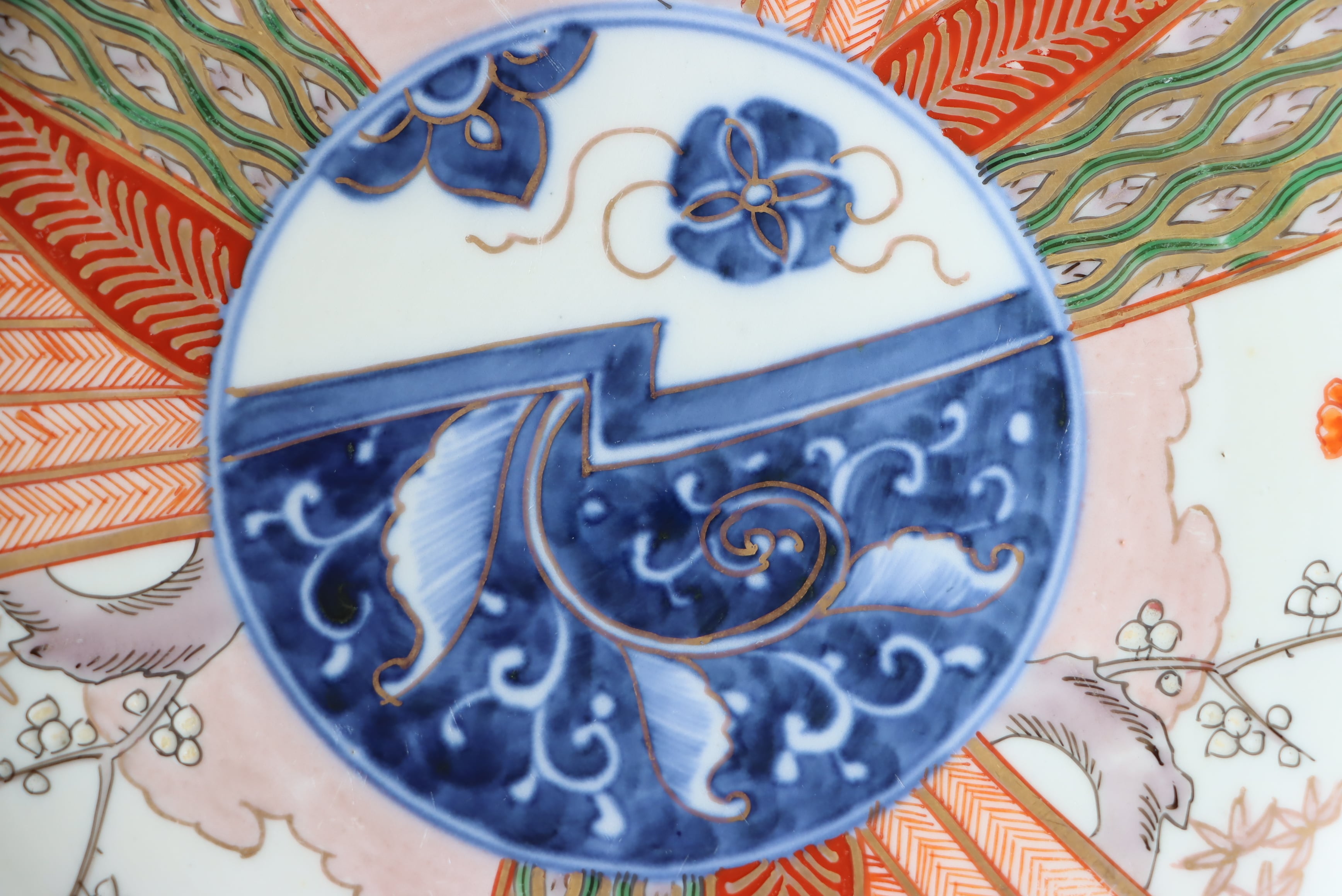 伊万里焼 色絵 花鳥文 中皿 七寸 通りもの/Imari medium size plate