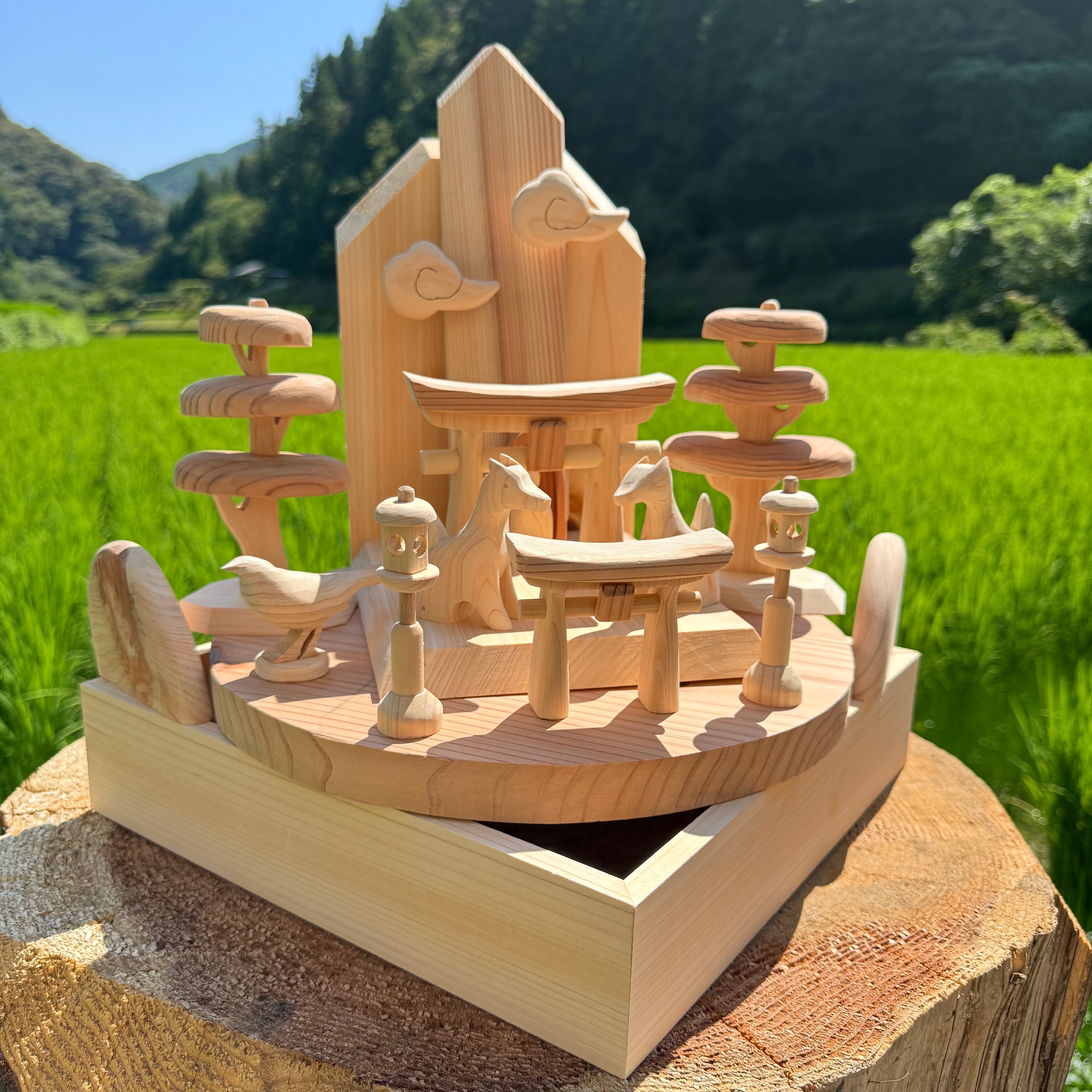 ミニ神棚フルセット〜雅（みやび）〜（横30cm高さ30cm） | simanto工房