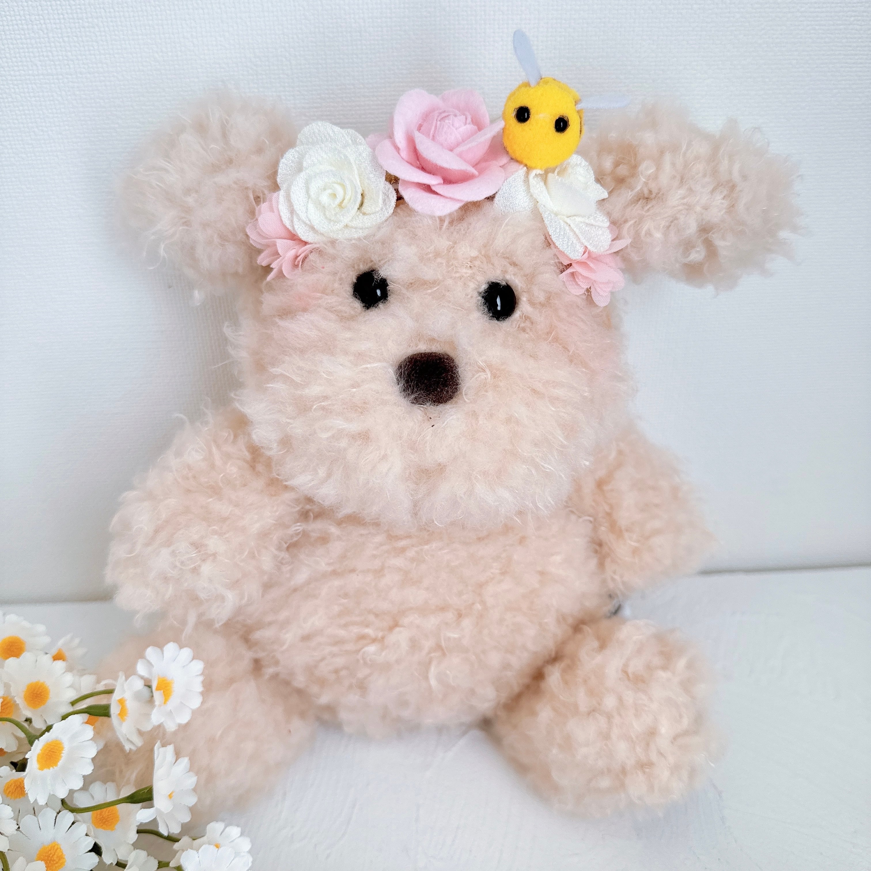 春のお花ハチさんヘアバンド