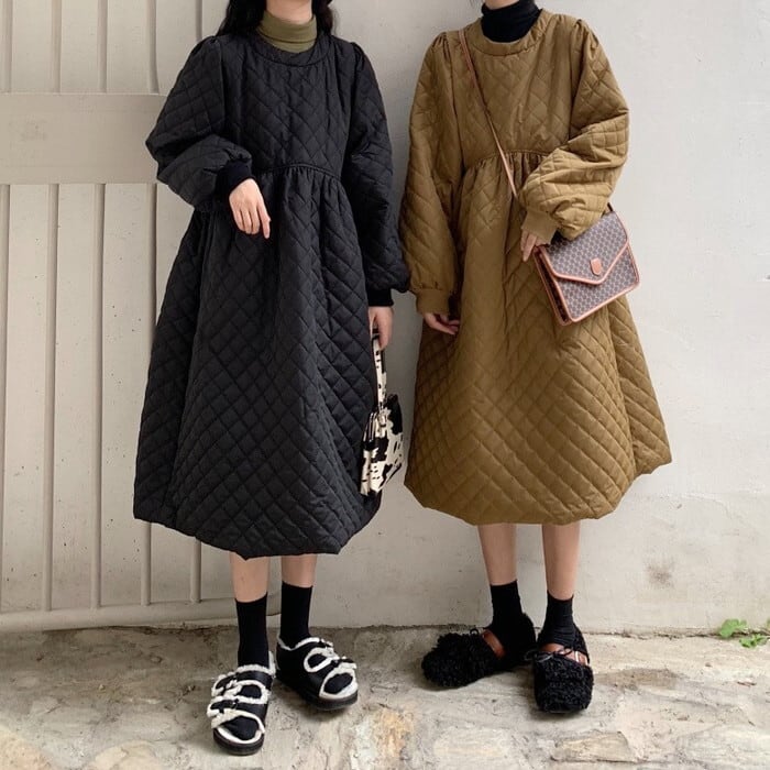 送料無料】 キルティング ワンピース キルティングワンピース