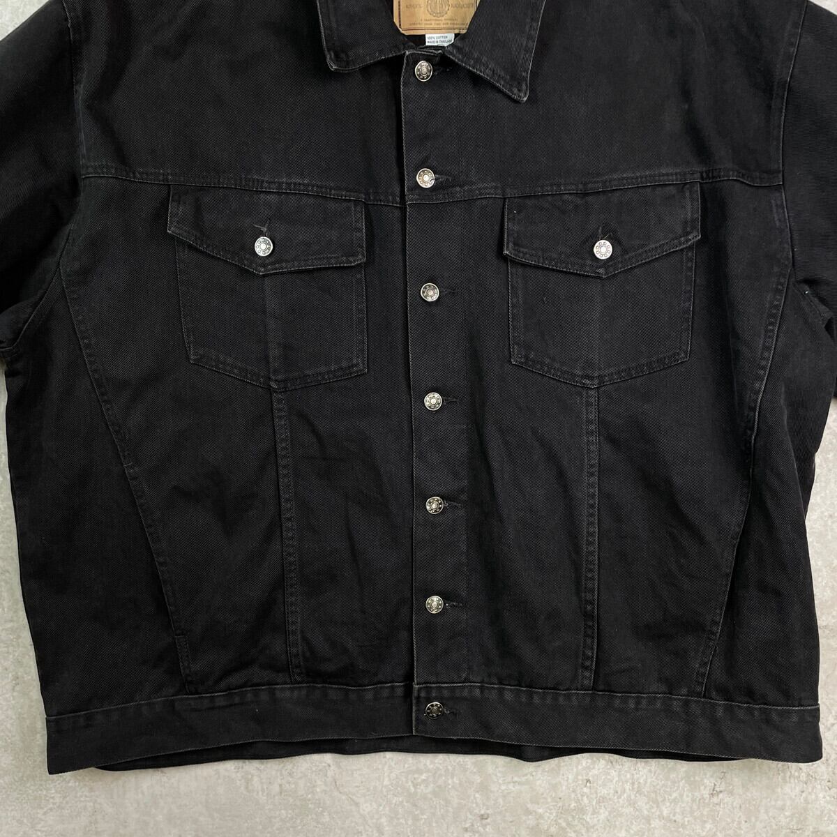 TODAYSNEWS ブラックデニムジャケット メンズ3XL 古着トラッカー