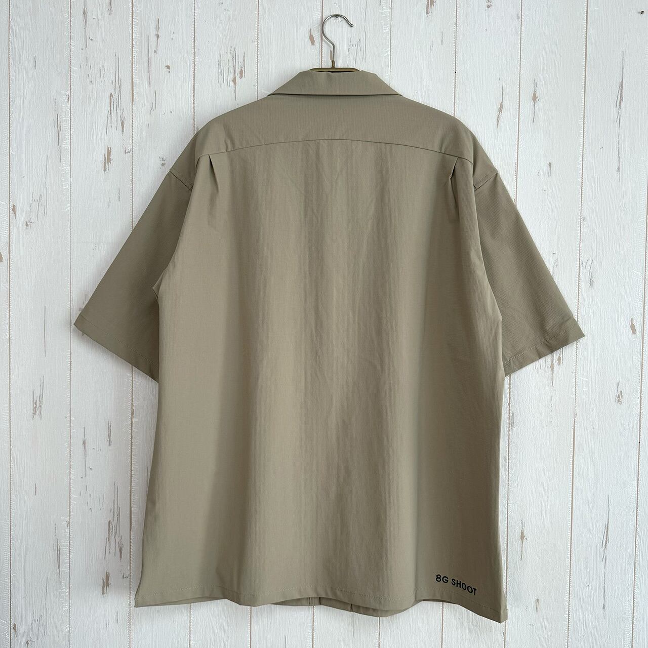 TECH OPEN COLLAR SHIRT -BEIGE- | 8G SHOOT WEBSTORE