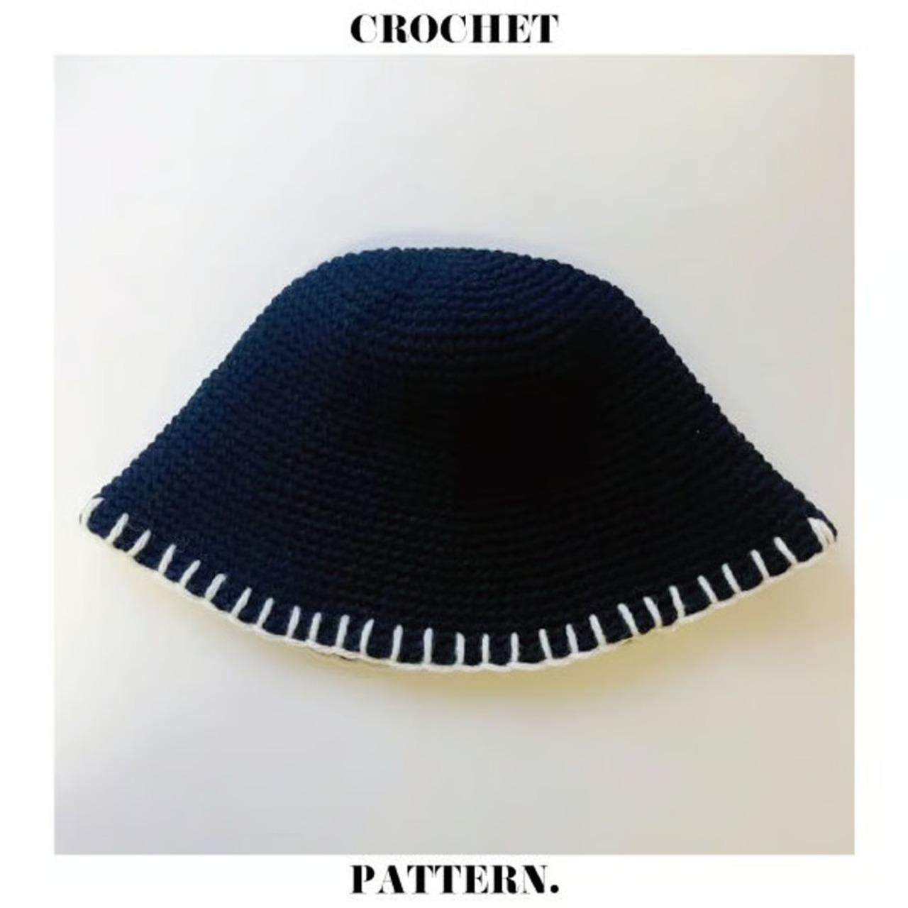 [Pattern] 細編みのウールバゲットハット〈ワイド〉