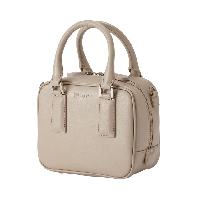 ミニボストンバッグ 2WAY ショルダーバッグ レザー［MBC025］Beige ベージュ