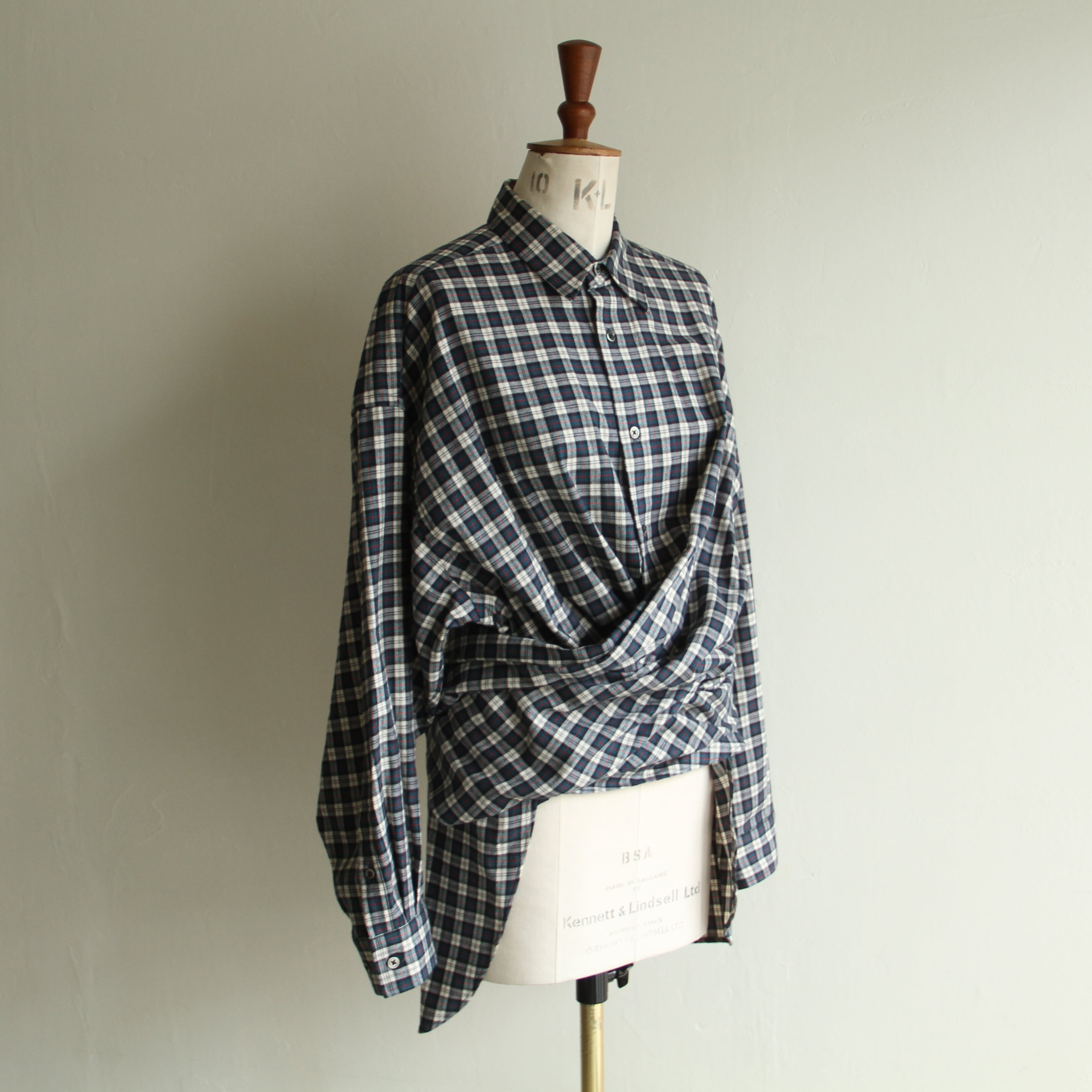 INSCRIRE Check wrap shirt