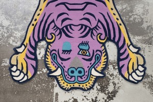 Tibetan Tiger Rug 《Lサイズ•ウール・オリジナル1•パープル131》チベタンタイガーラグ