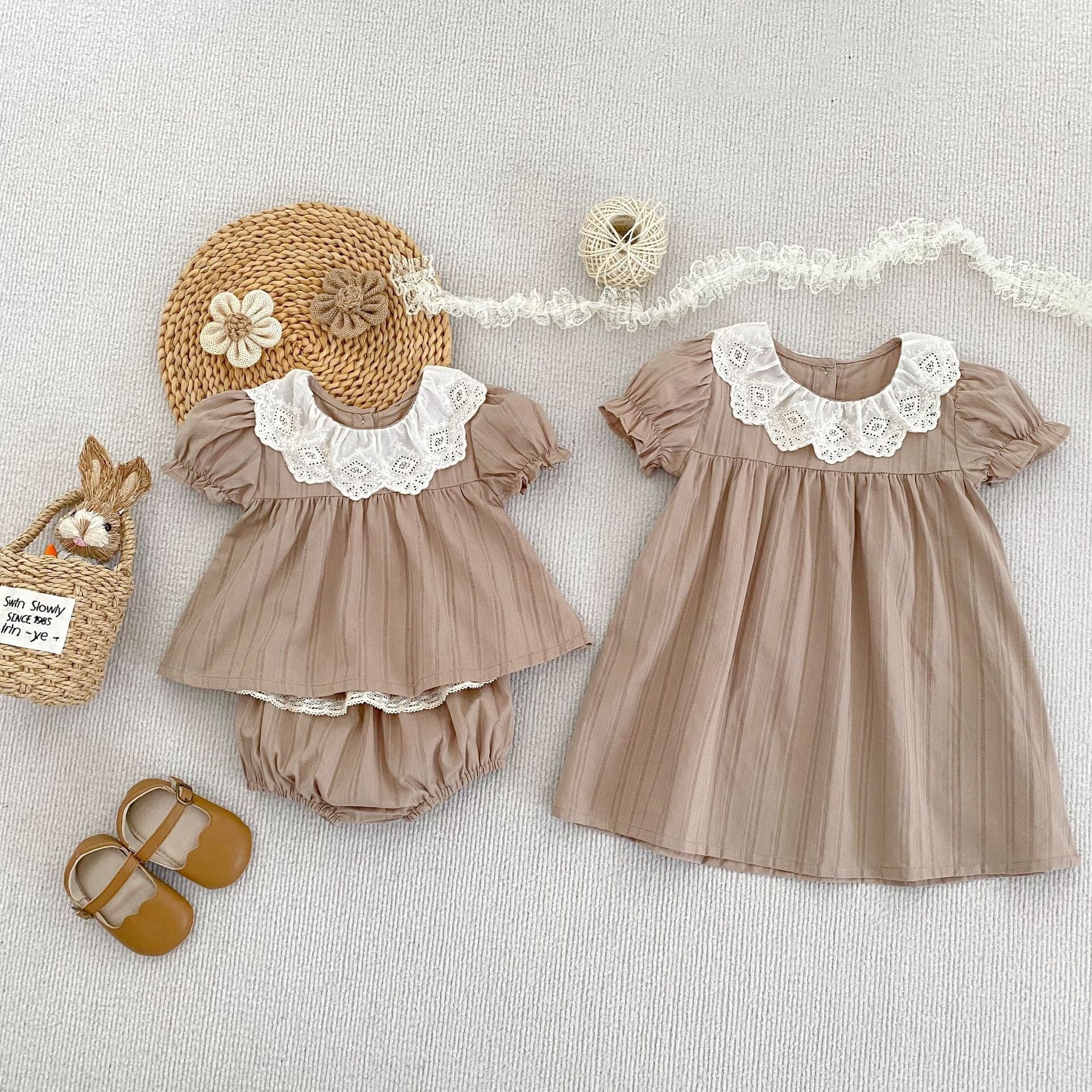 little cotton clothes ワンピース　付け襟　セット little cotton clothes ワンピース 付け襟 セット 【公式通販】