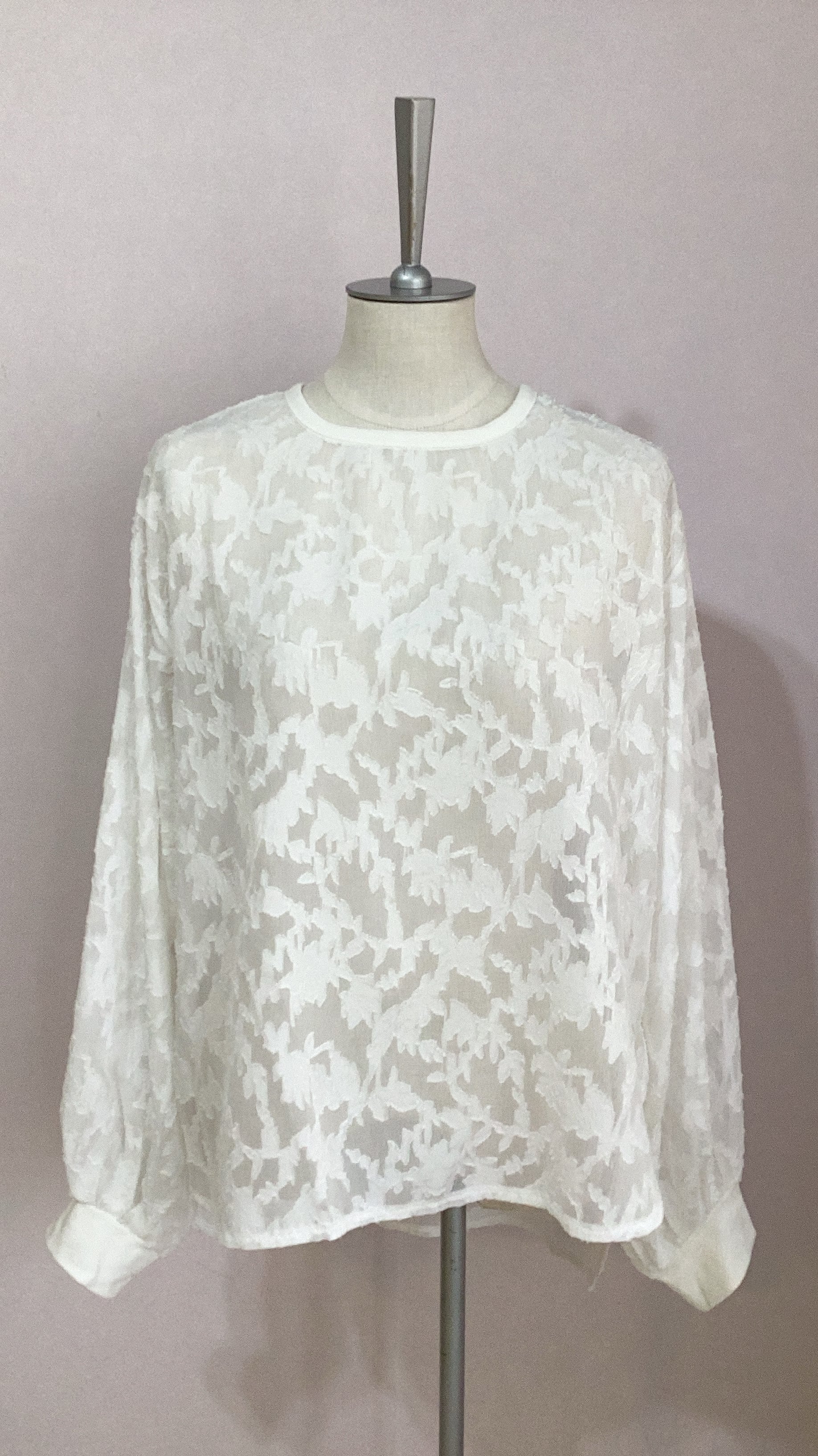 TRANOI. ボタニカルシアーPOブラウス No.223J213 ホワイト トラノイ