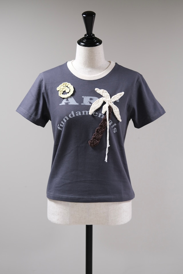 【Kijun】Art School Crochet T-Shirt - charcoal -