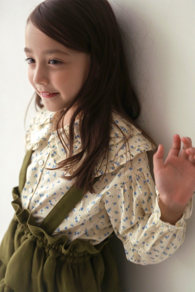 レイヤードフリル襟ブラウス<Flower>