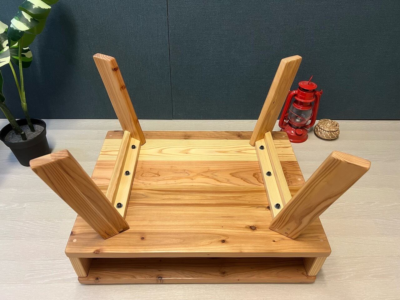 送料無料】 ローテーブル ロ形 60cm 45cm 杉 木製脚 組立式 | PAY ID