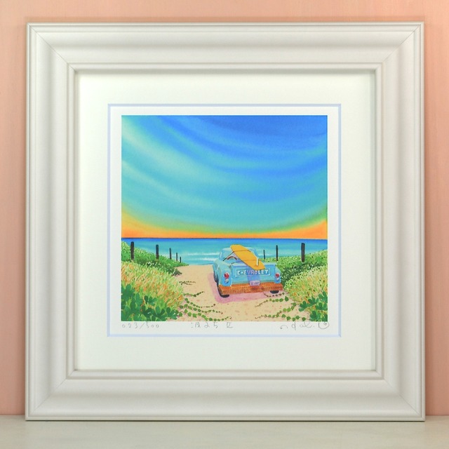 栗乃木ハルミ「波まち2」 cタイプ　　　　　　　　　　　　　　　　　　　絵画・ 額入りアート