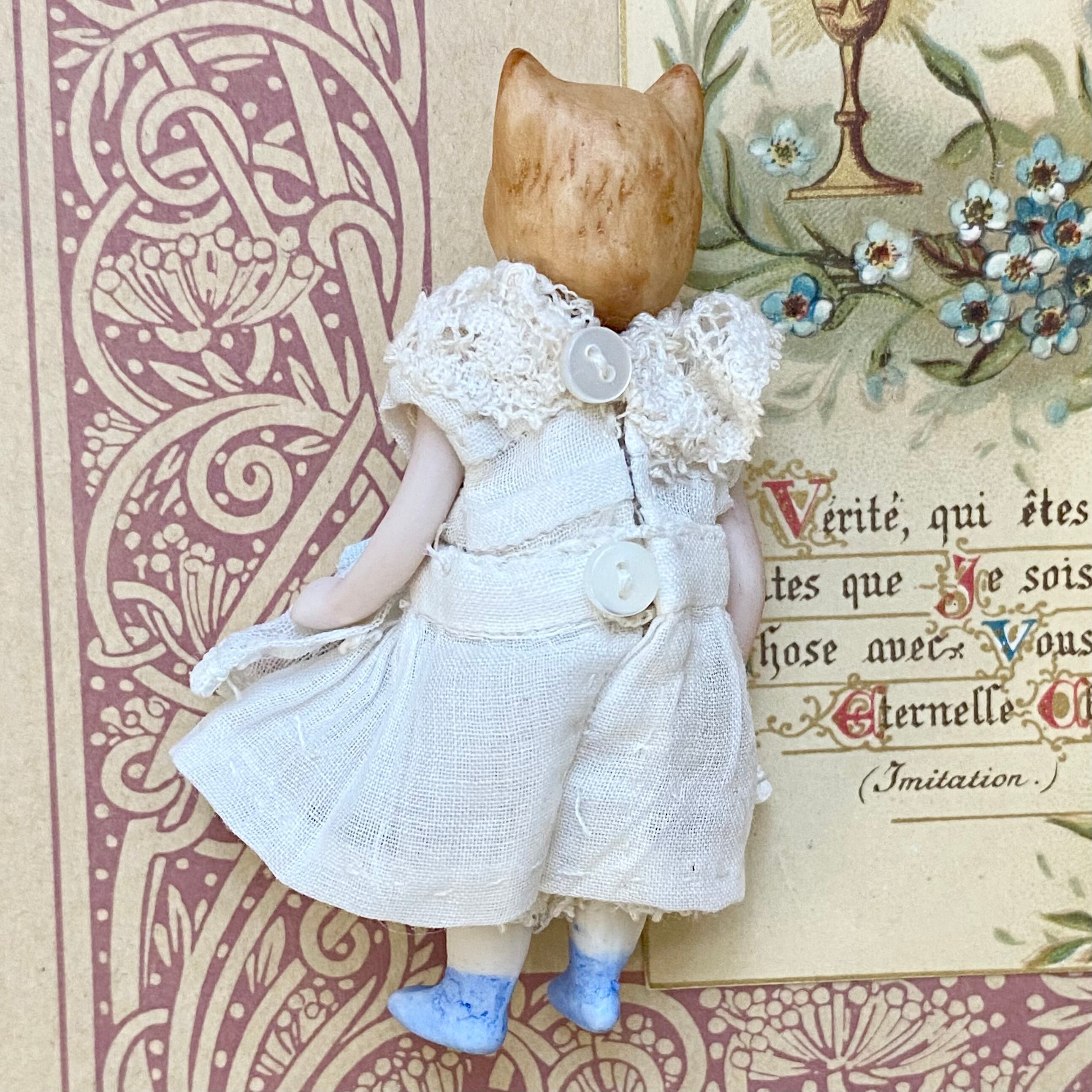 完成ドール】ミニチュアビスクドール/キュルビス(猫) / 6.5cm | Shall