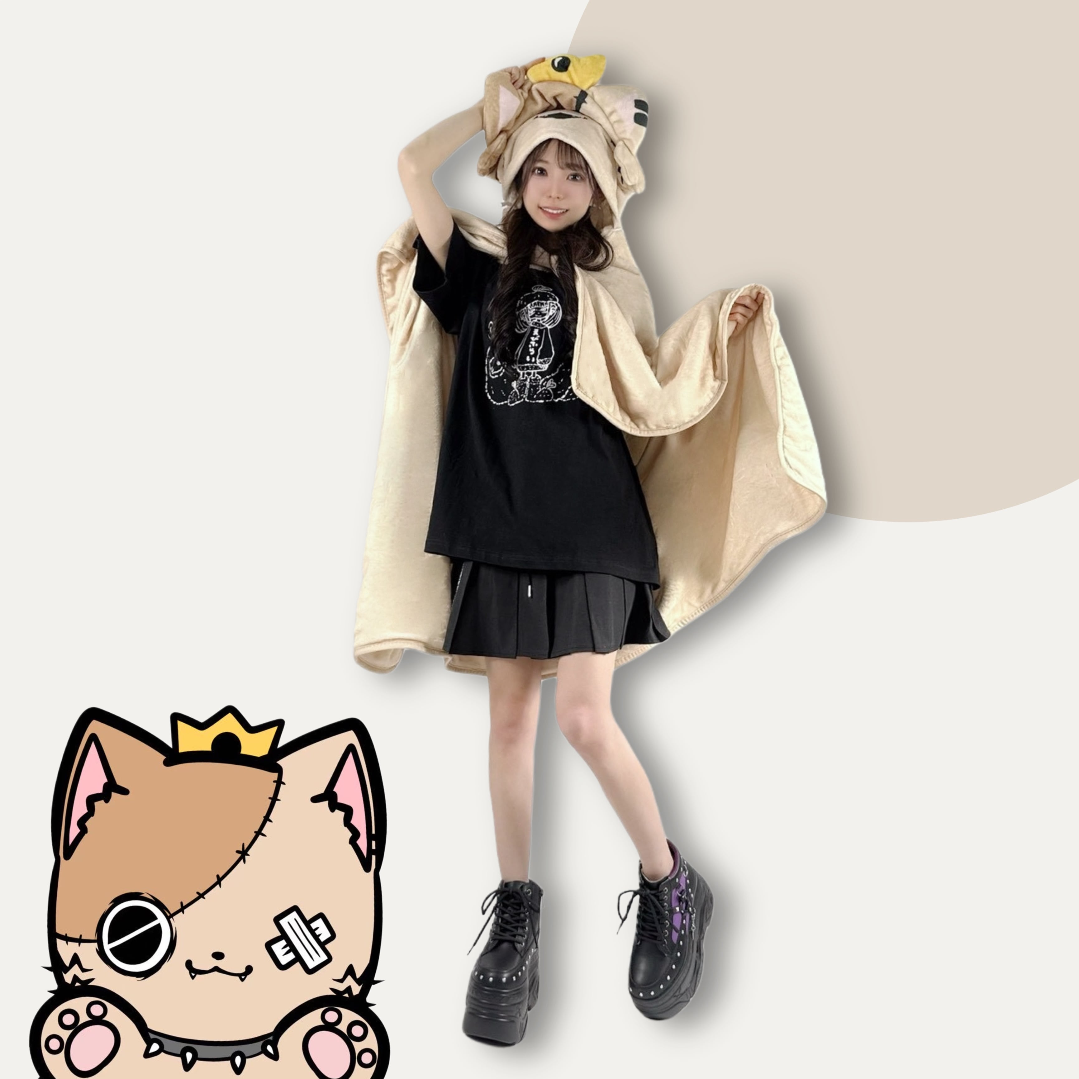 被れるミケ もこもこブランケット【クッション収納可】 | NIER CLOTHING