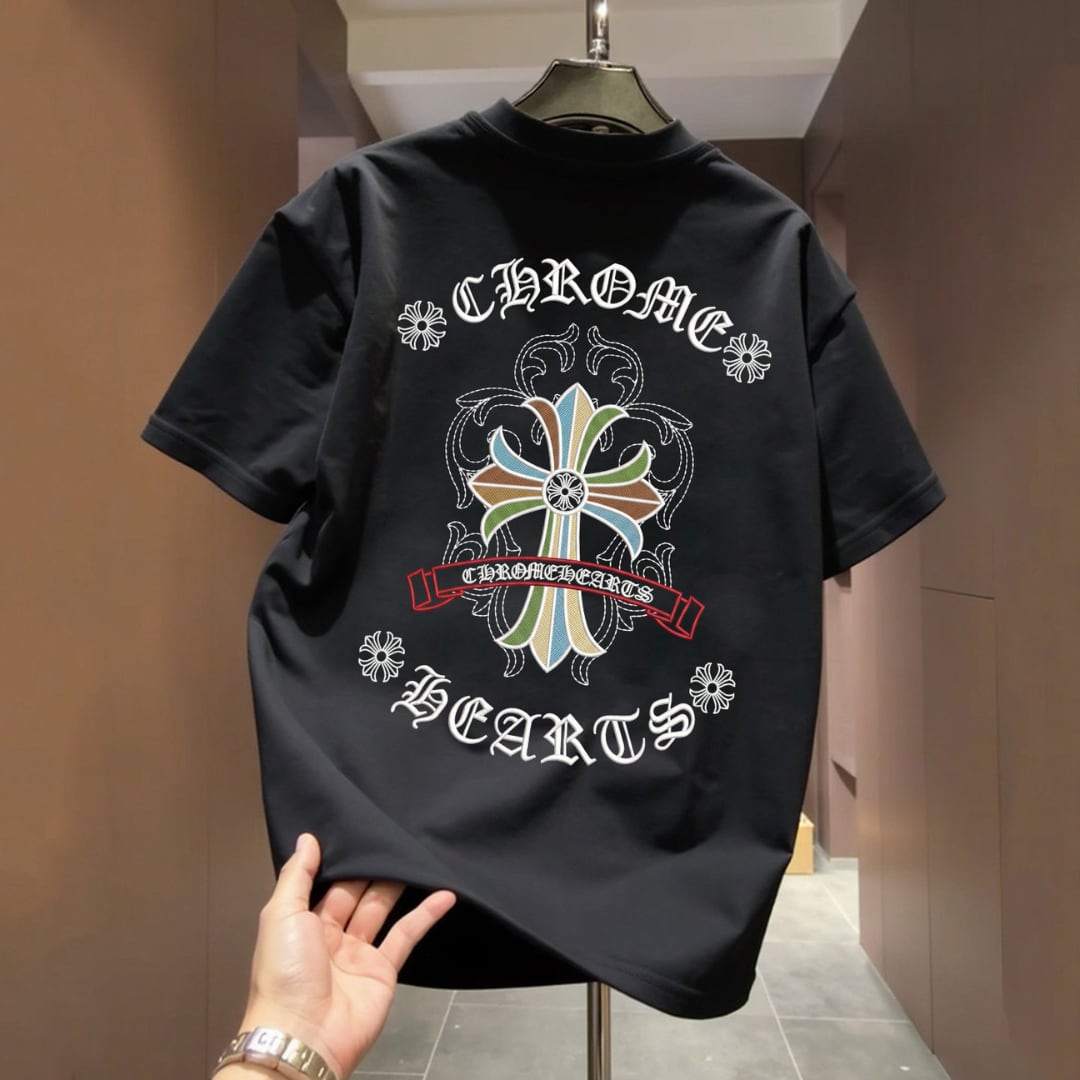 Features Gothic-Style Lettering and a Trendy Cross Graphic T-Shirt(GV500)