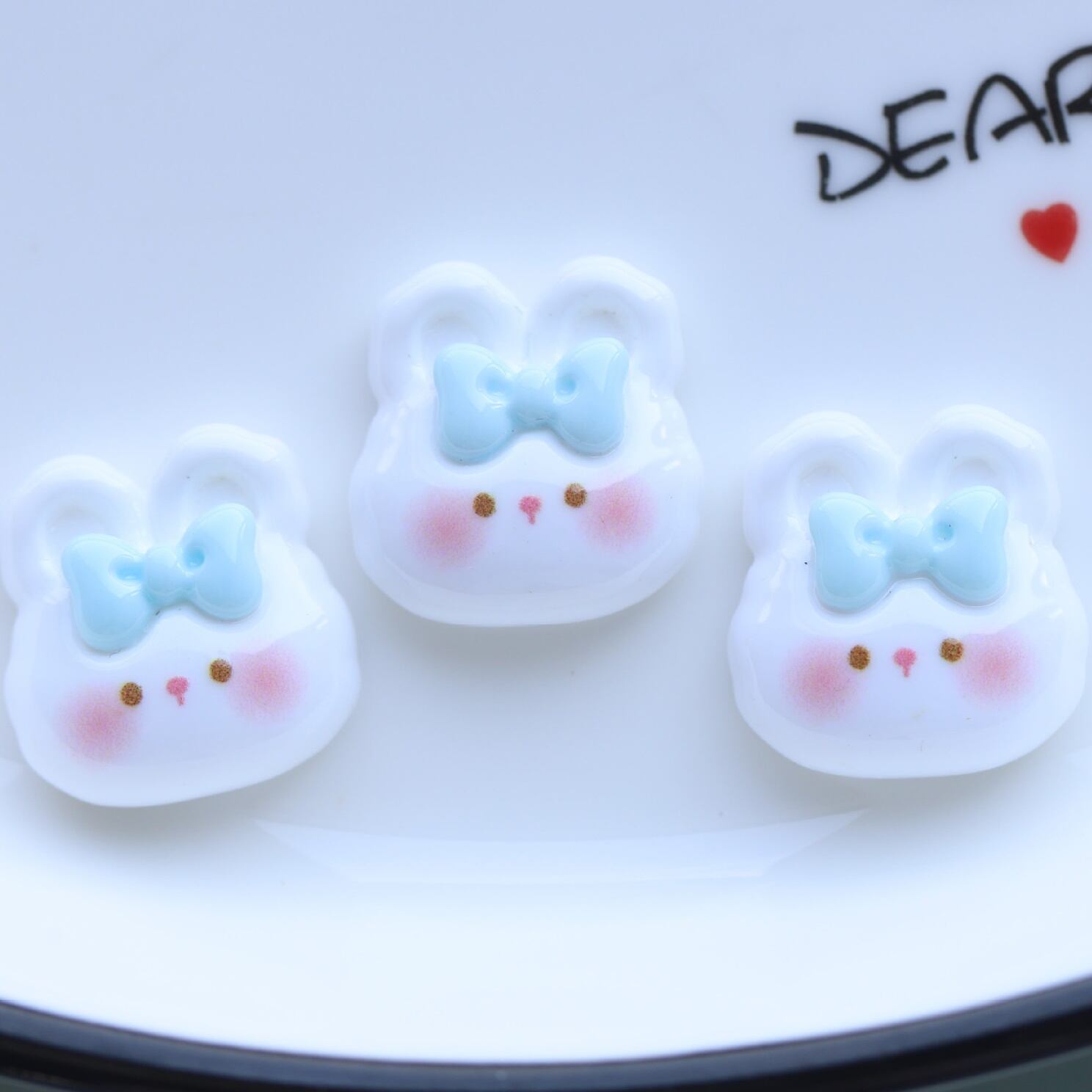 デコスイーツ7点セット うさぎ ホワイト デコパーツ D72 | mignon