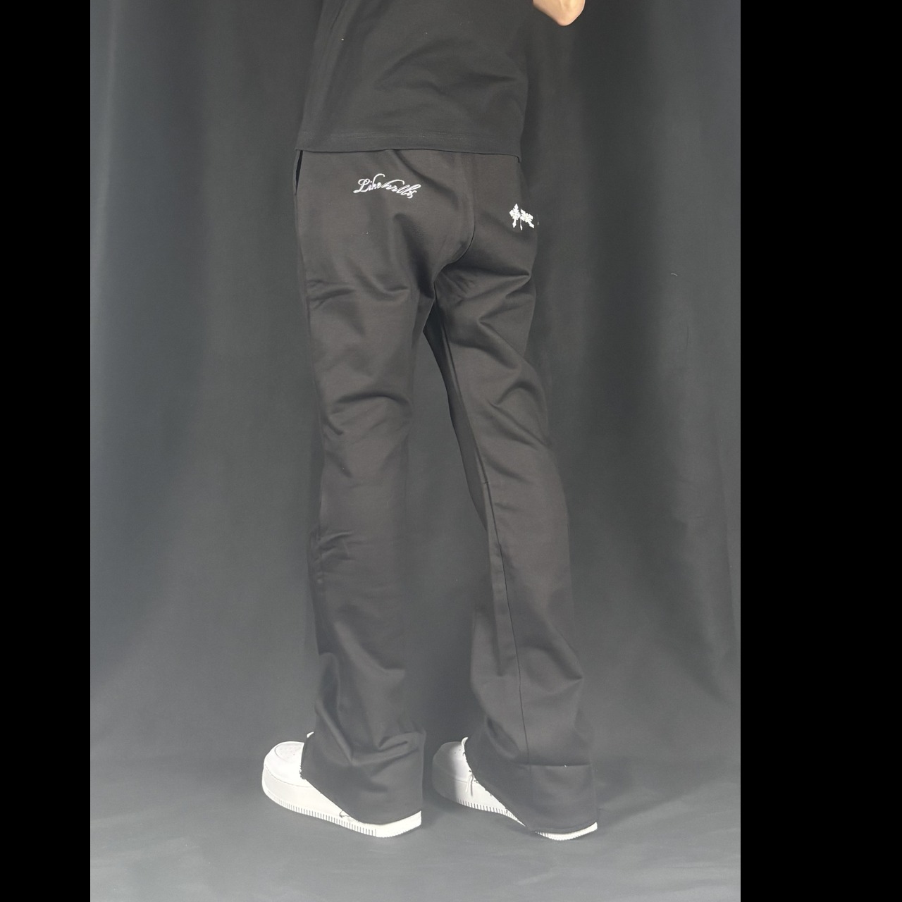 ERDOLADO brand logo white sweat flare pants - 15