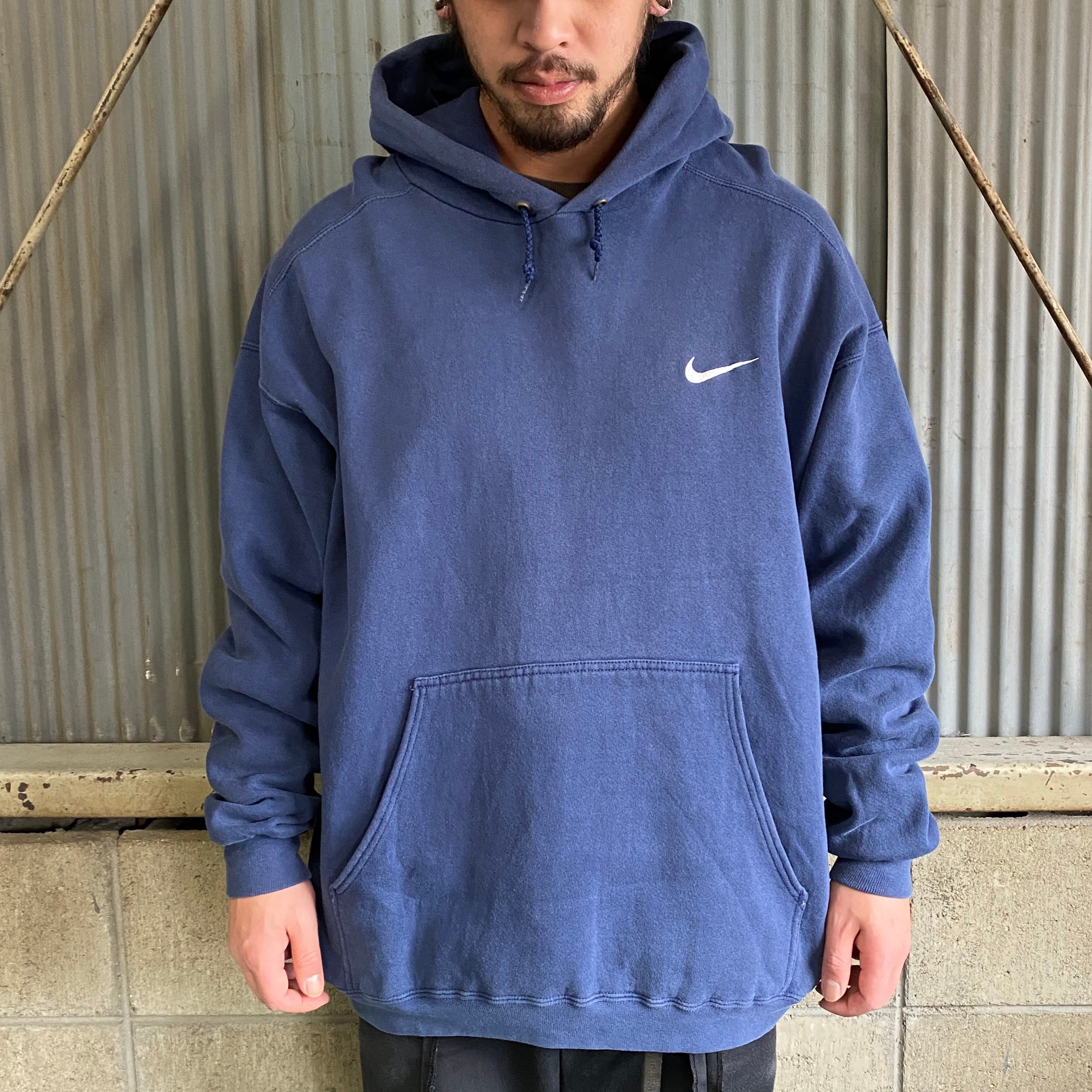 古着 90s/90年代 ナイキ NIKE USA製 パーカー ワンポイントロゴ刺繍  