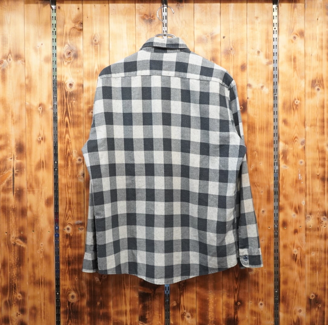 fieldmaster プリントネルシャツ グレー黒 M 15-15 1/2 usa製