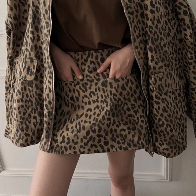Leopard Pattern A-Line Skirt 01460