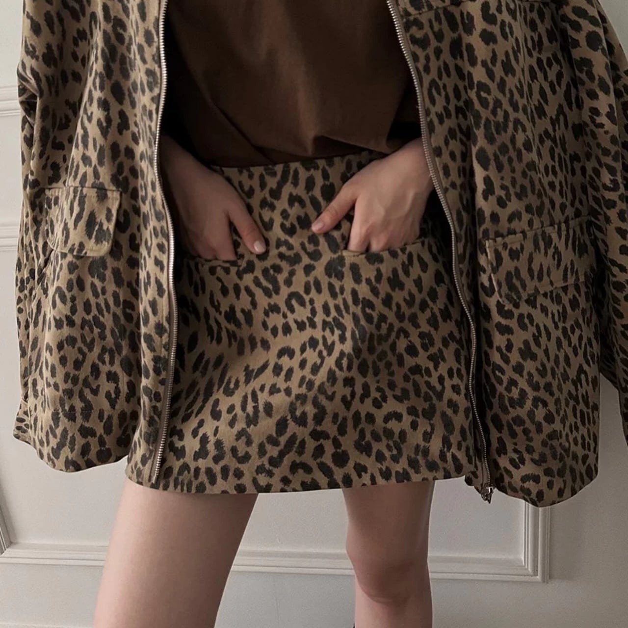 Leopard Pattern A-Line Skirt 01460