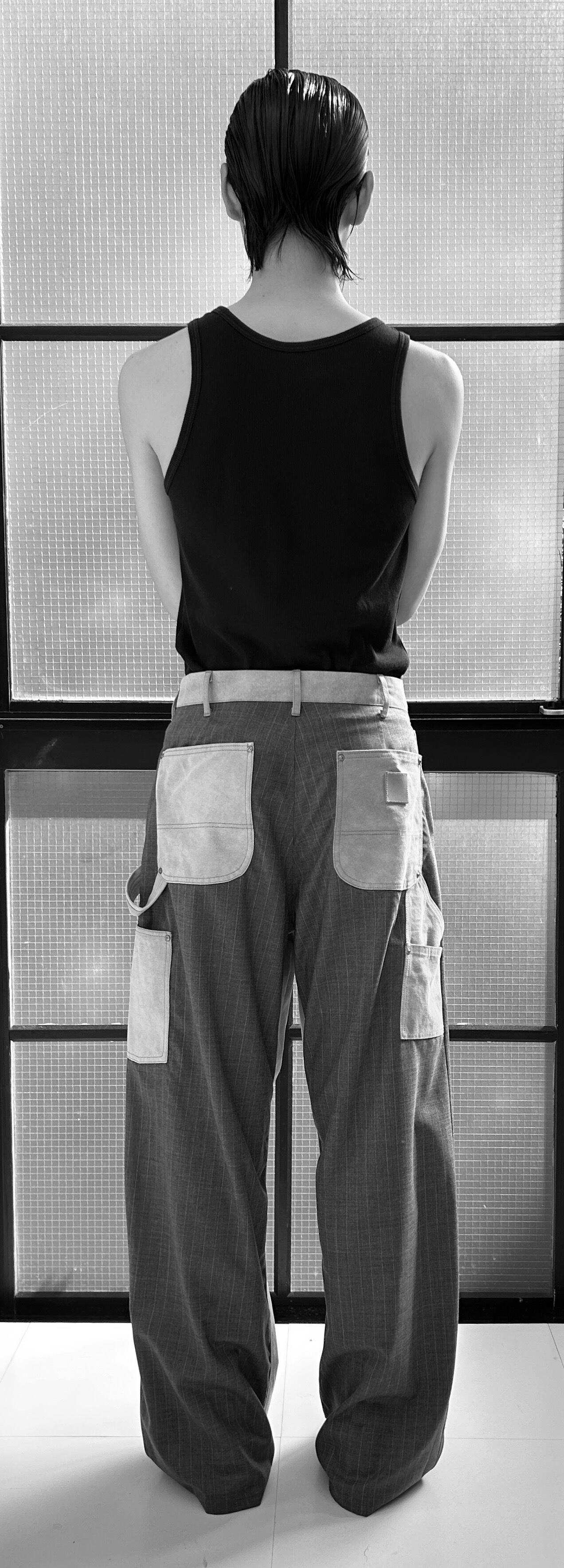KHOKI Vintage-effect work pants BLACK 25ss-p-01 | BEST PACKING STORE