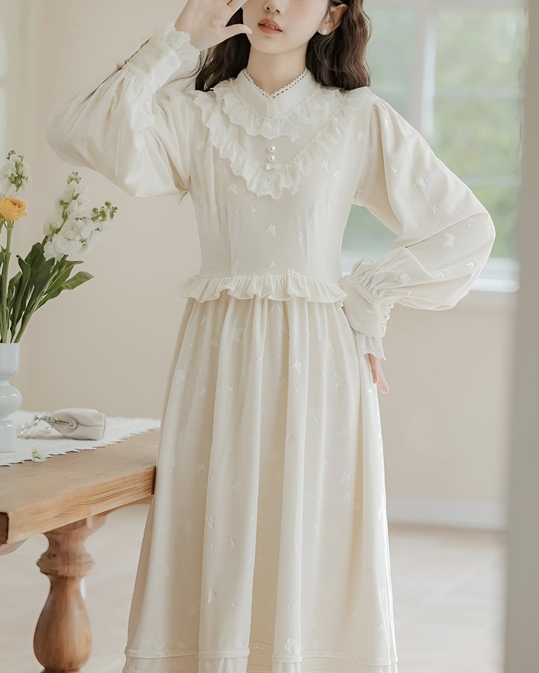 バタフライフレンチシフォンワンピース 24WP03143