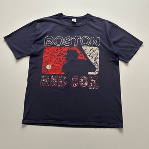 -USED- 95年USA製 BOSTON RED SOX BATTERMAN LOGO T-SHIRTS -NAVY- []