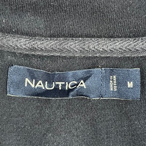 【NAUTICA】刺繍ロゴ バックロゴ ハーフジップ ワンポイントロゴ スウェット トレーナー プルオーバー バックヨーク 切替 US古着