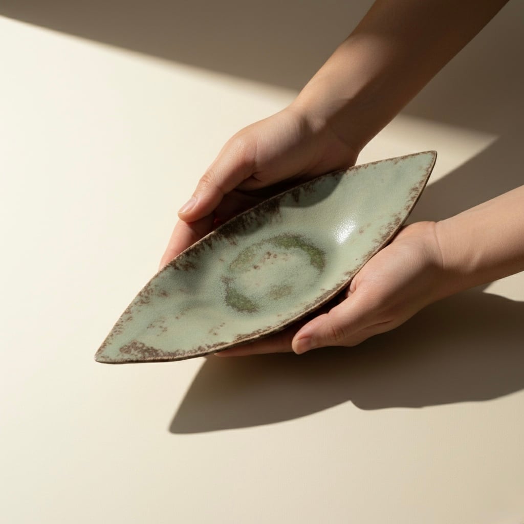 再入荷】 葉皿(幅26 cm)もえぎ | TSUNE;田中恒子の器 オンラインストア