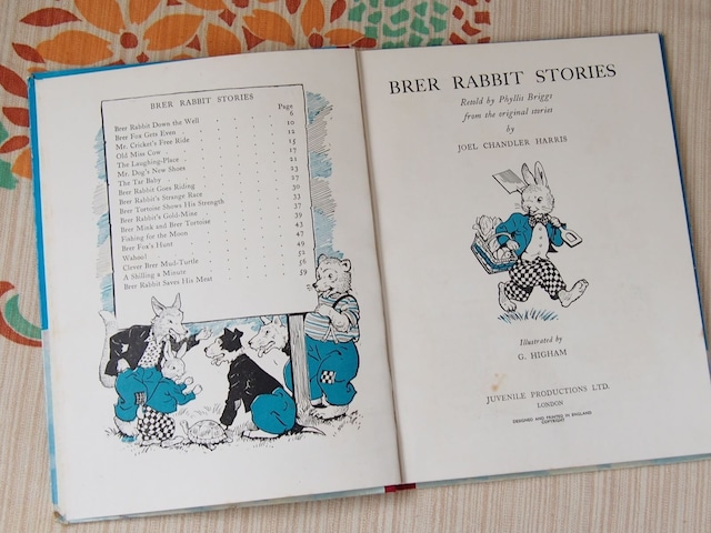 イギリスアンティーク　絵本　児童書　BRER RABBIT STORIES