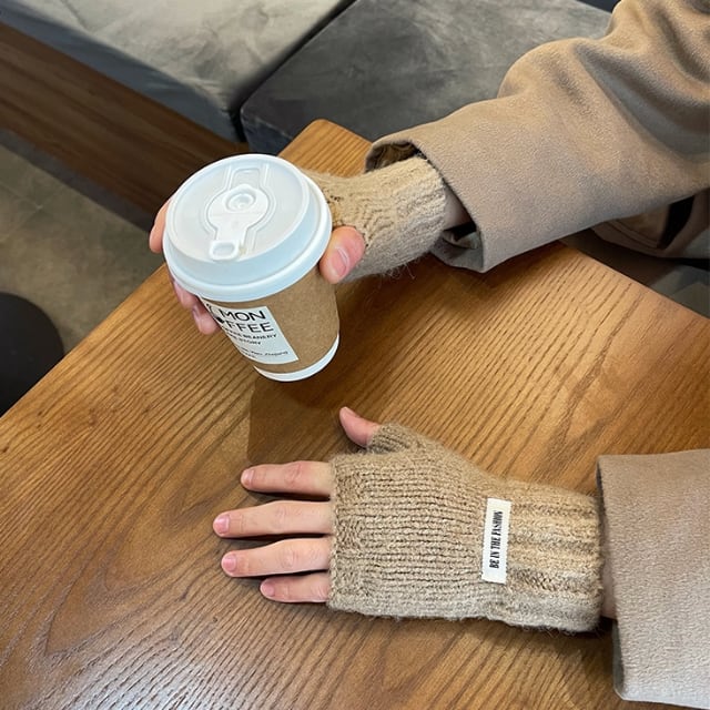 予約販売】手袋 メンズ 指なし グローブ スマホ ブラック/ベージュ