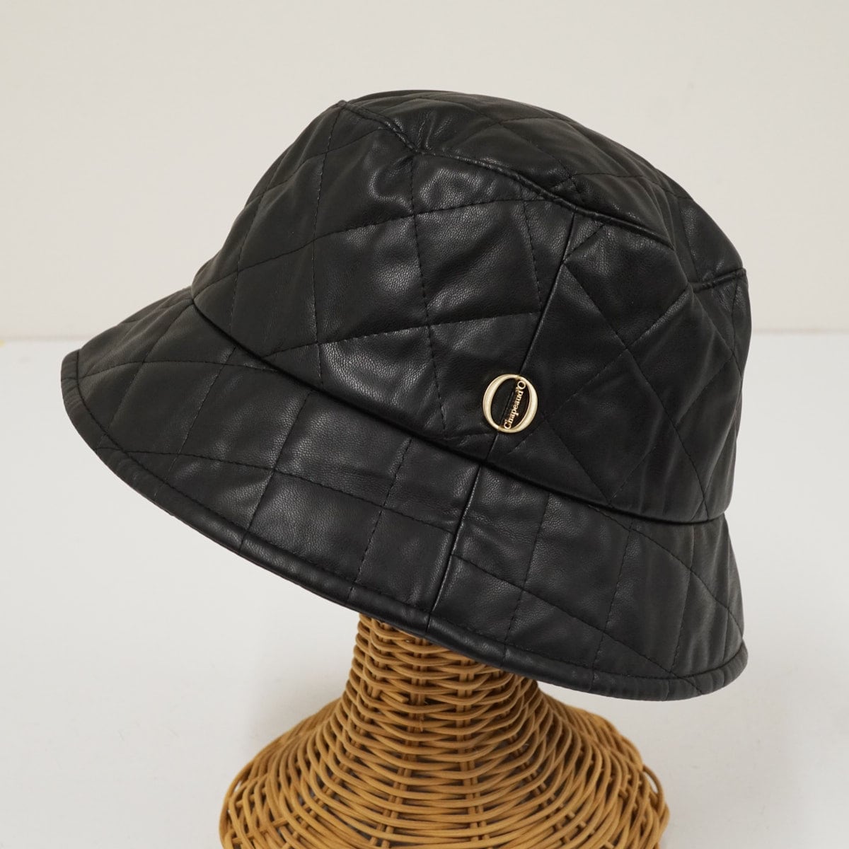 【未使用・秋物】Chapeau d’ O ロゴバケットハット Chapeau d' O シャポードオー フェイクレザー キルティング バケット
