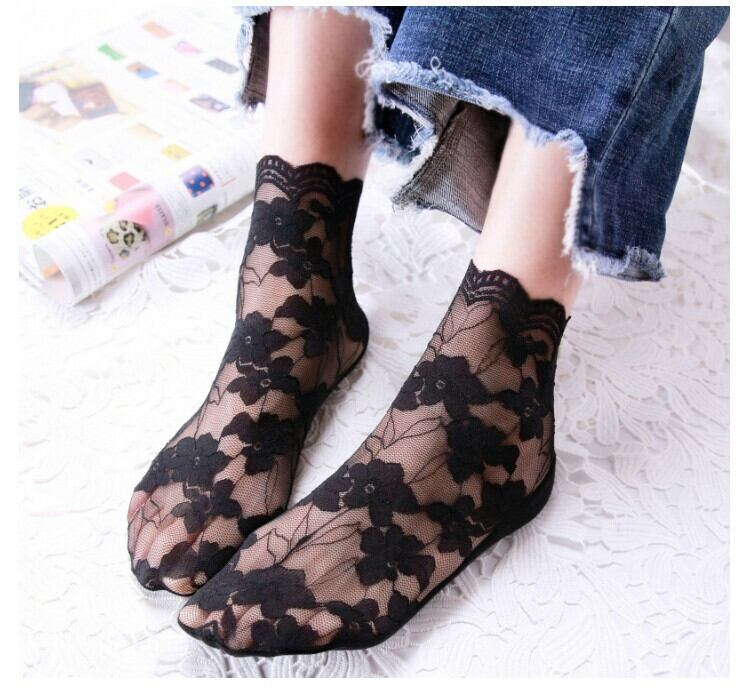 レディース ソックス 靴下 シースルー 花柄 靴下 女性 おしゃれ オフィス カジュアル シンプル おしゃれなフランス パリのレディースファッションアイテム Minato
