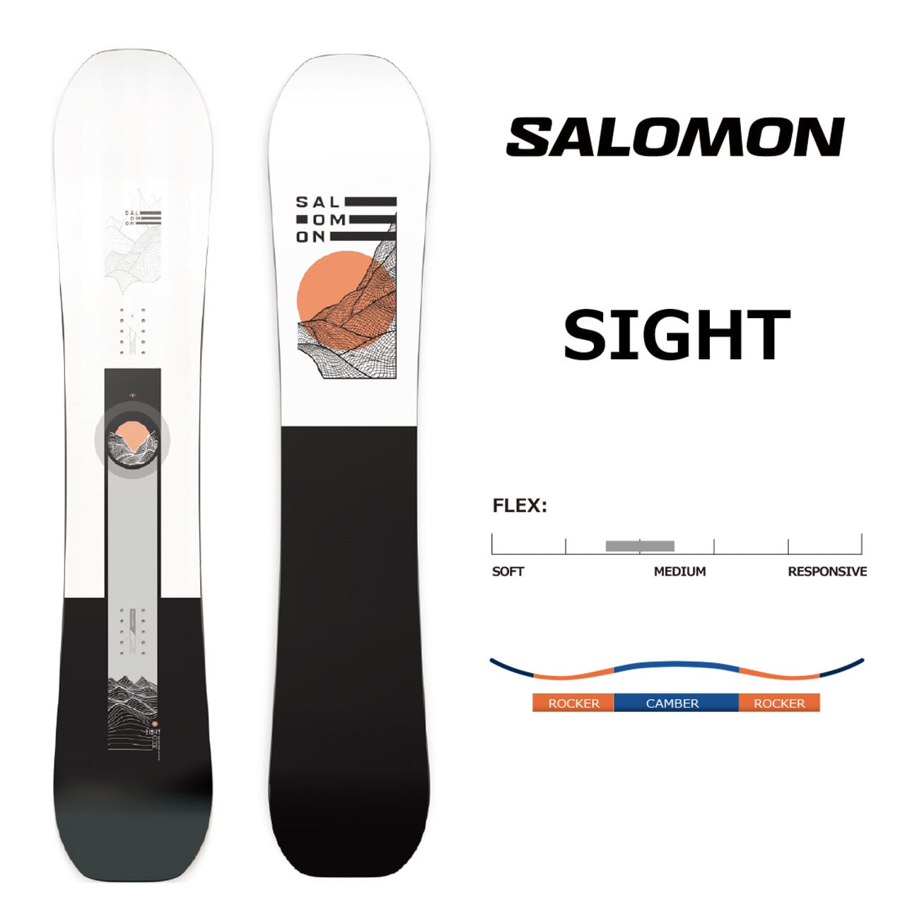 ビンディングMサイズサロモン SALOMON スノボ 板 153cm SIGHT セット 