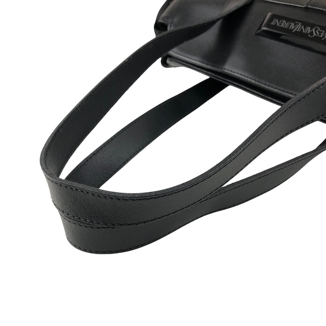 Yves Saint Laurent イヴ・サンローラン トートバッグ ブラック ロゴ レザー エナメル vintage ヴィンテージ オールド hwe52c