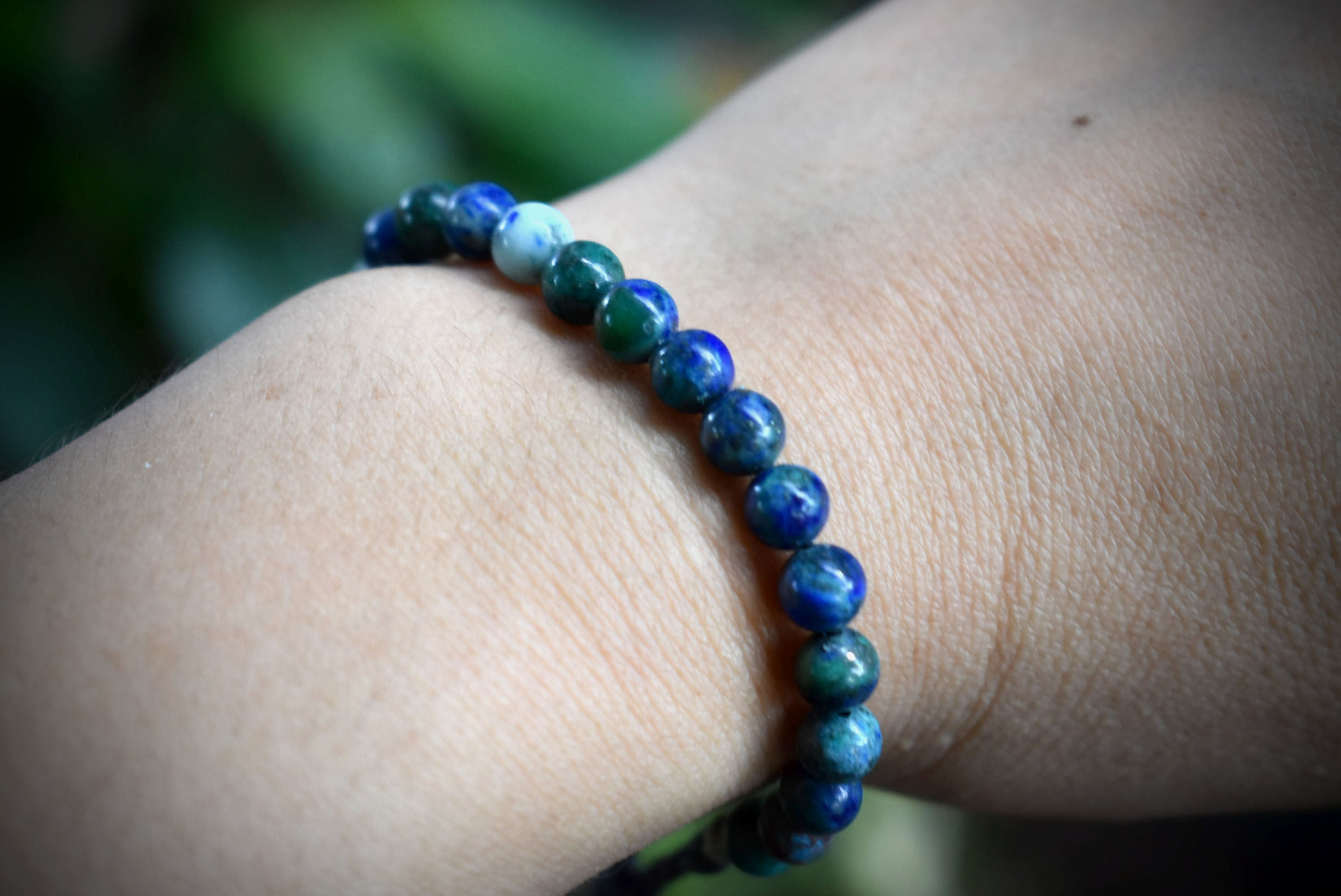 蒼い地球の世界★アズロマラカイト★ビーズブレスレットbb007