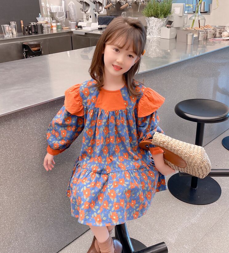 韓国　子供服　美品　13点 花柄 ワンピース ふんわり キッズ ジュニア おでかけ 長袖 春 秋 韓国