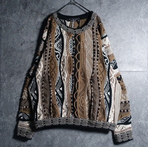 90s "Protage" Multicolor 3D Pattern Design Knit