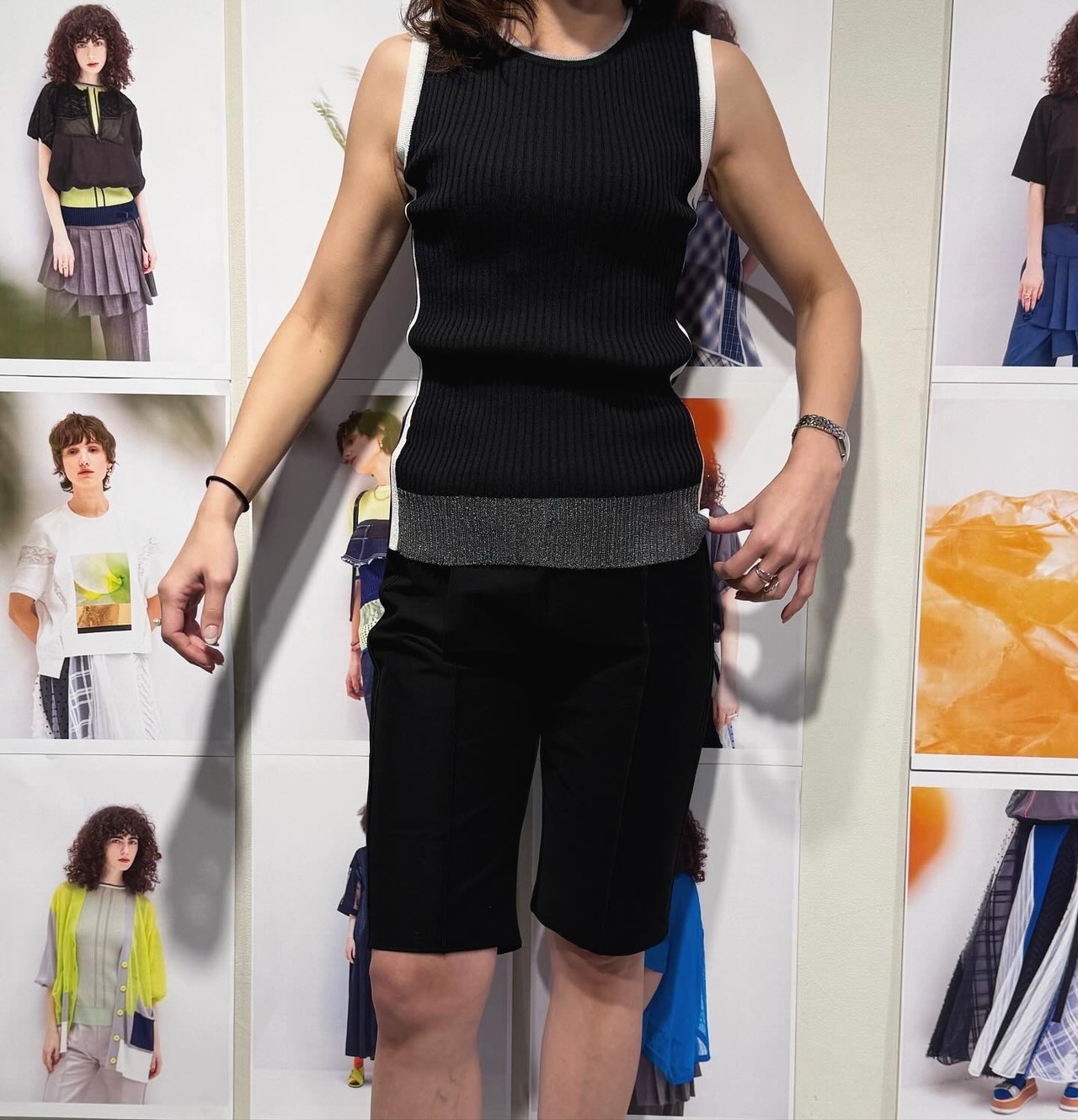 アウラアイラ　aulaaila　AULA AILA　２WAY SLEEVELESS SIDE LINE KNIT