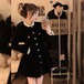 ベルベットワンピース2024新作秋服 長袖 レディース ファッション 新品追加