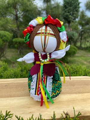 UA.Designer手作りモタンカ 14cm（ウクライナの御守り）スタンド付き