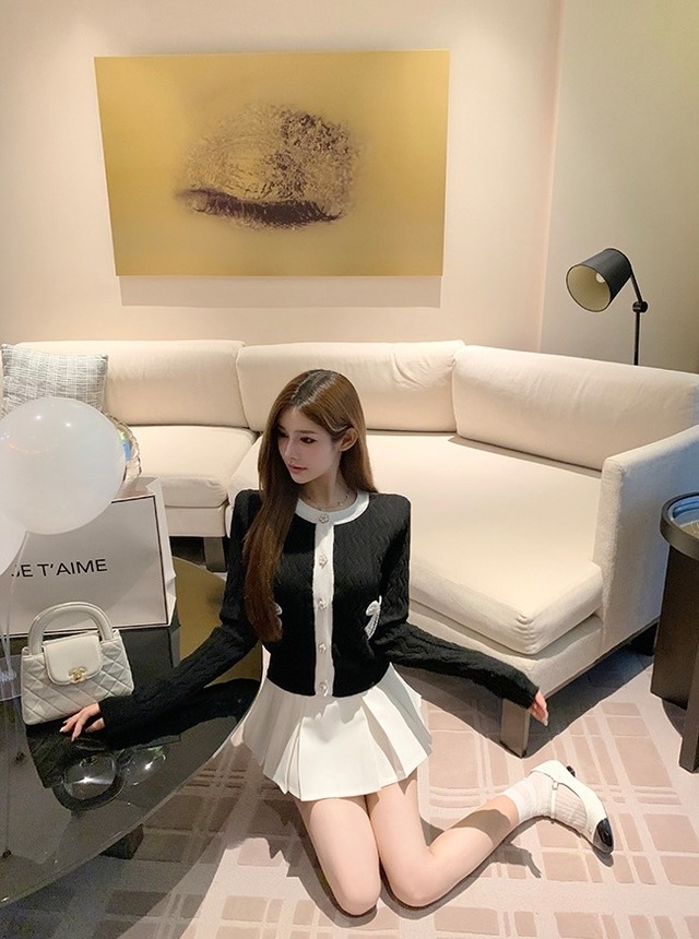 サイドビジューリボンカーディガン