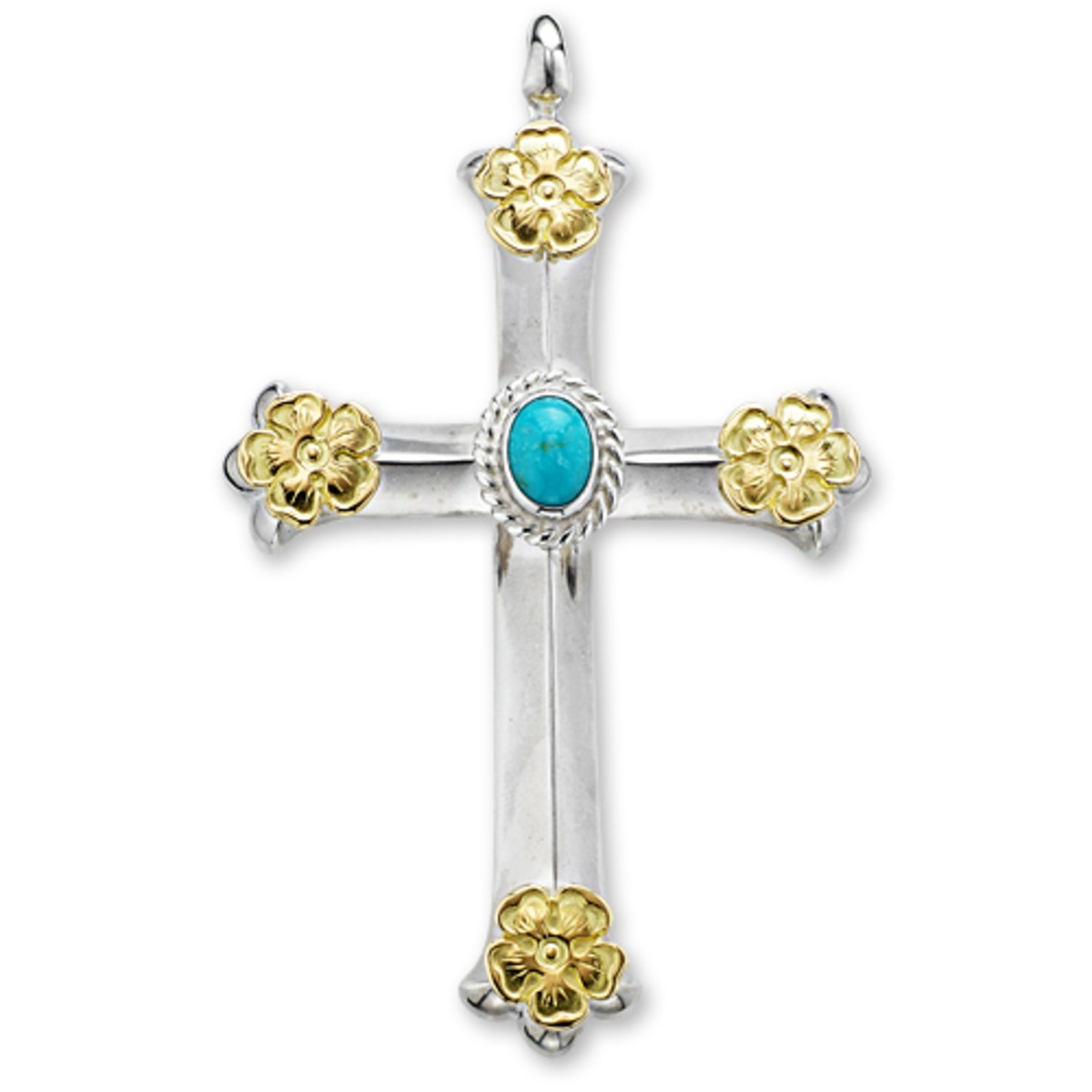鷲見太郎 Pendant ペンダント】クロスペンダントw/ターコイズSVカップ 