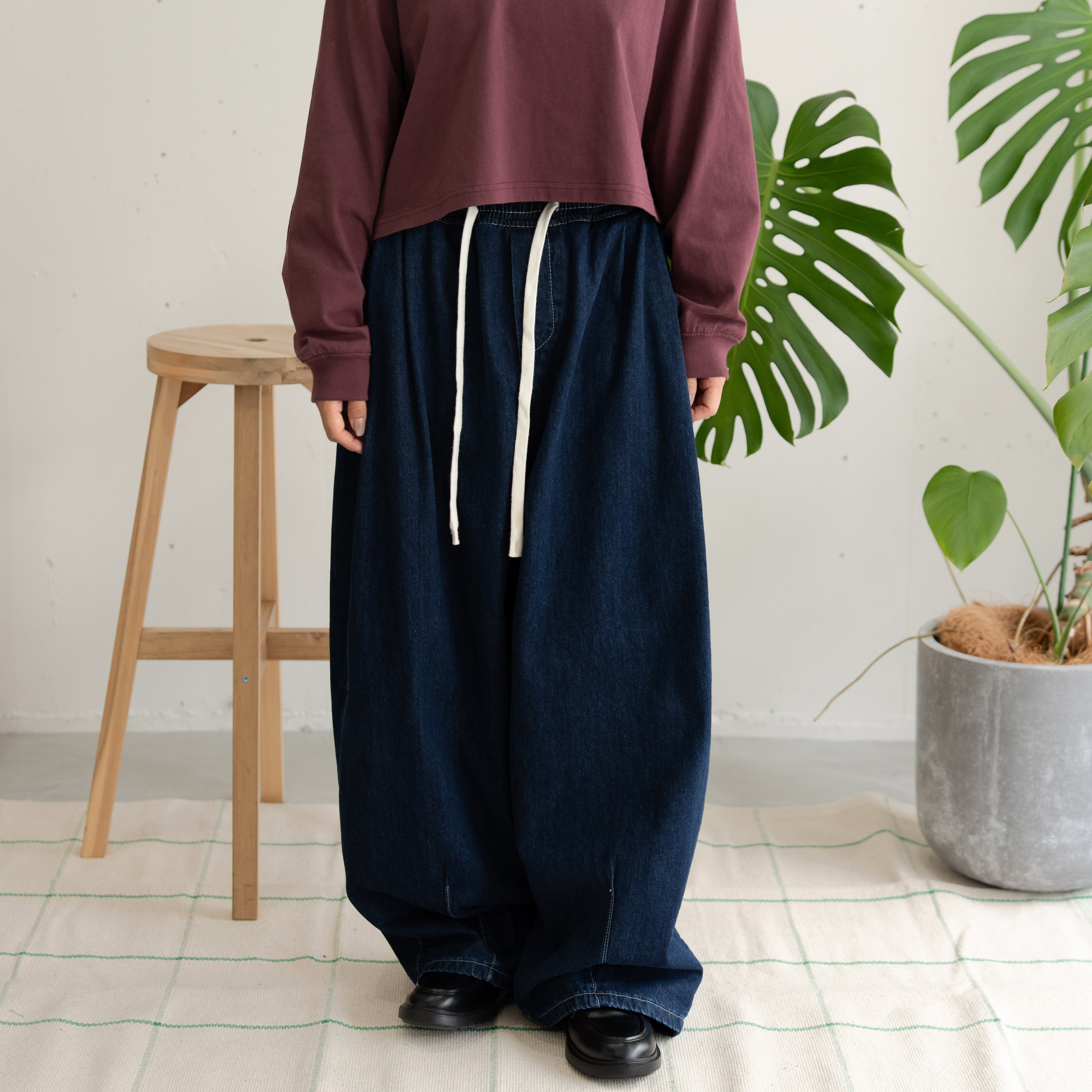 bbO】イージーコクーンワイドデニムパンツ | bashful base Oriental